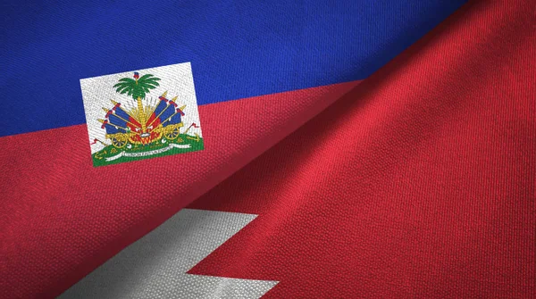 Haiti ve Bahreyn iki bayraklar tekstil kumaş, kumaş doku 