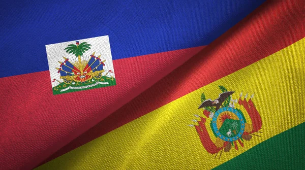 Haiti ve Bolivya iki bayraklar tekstil kumaş, kumaş doku 