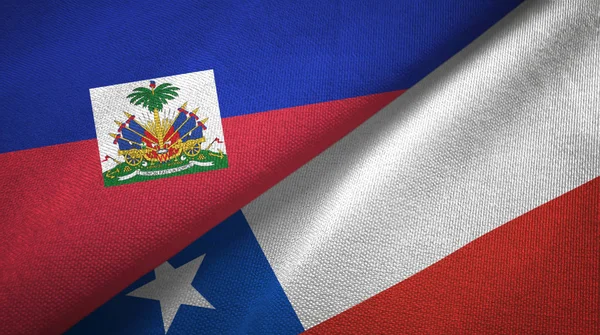 Haiti ve Şili iki bayraklar tekstil kumaş, kumaş doku