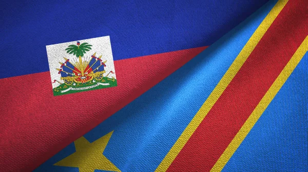 Haiti ve Kongo Demokratik Cumhuriyeti iki bayrak tekstil bez