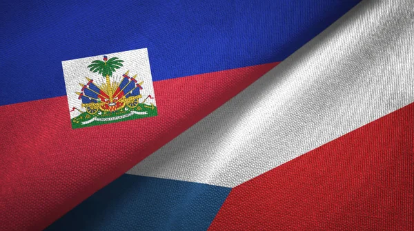 Haiti ve Çek Cumhuriyeti iki bayraklar tekstil kumaş, kumaş doku