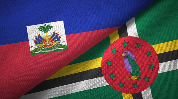 Haiti ve Dominika iki bayraklar tekstil kumaş, kumaş doku