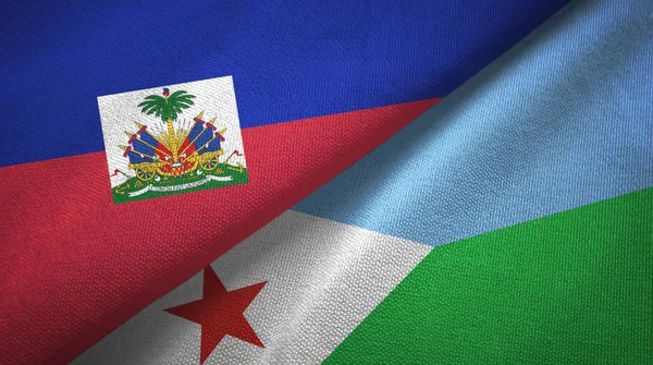 Haiti ve Cibuti iki bayrak lar tekstil kumaş, kumaş doku