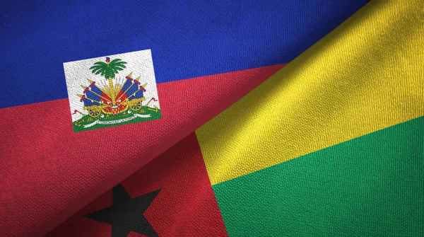 Haiti ve Gine-Bissau iki bayraklar tekstil kumaş, kumaş doku