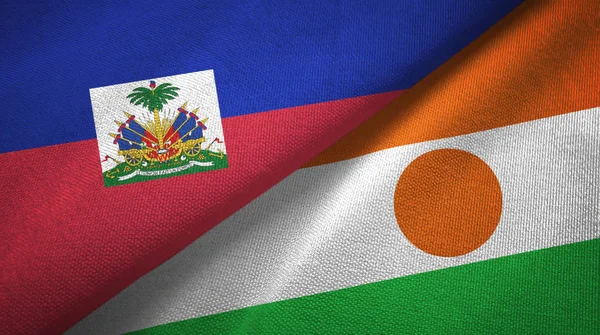 Haiti ve Nijer iki bayraklar tekstil kumaş, kumaş doku