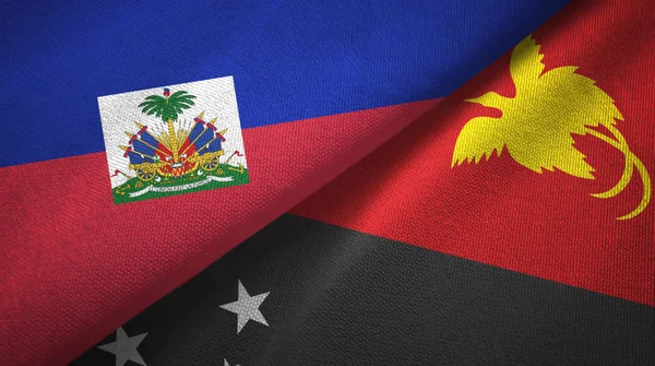 Haiti ve Papua Yeni Gine iki bayraklar tekstil kumaş, kumaş doku