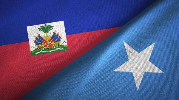Haiti ve Somali iki bayraklar tekstil kumaş, kumaş doku