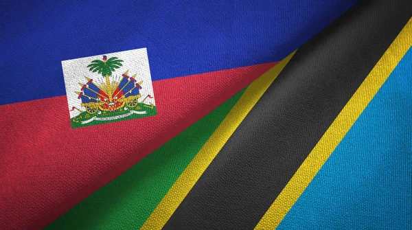 Haiti ve Tanzanya iki bayraklar tekstil kumaş, kumaş doku