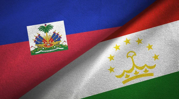 Haiti ve Tacikistan iki bayrak tekstil kumaş, kumaş doku