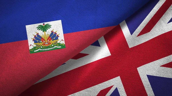 Haiti ve İngiltere iki bayraklar tekstil kumaş, kumaş doku