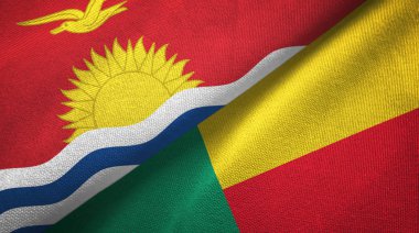 Kiribati ve Benin iki bayraktekstil kumaş, kumaş doku 