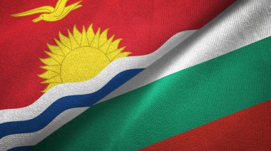 Kiribati ve Bulgaristan iki bayraktekstil kumaş, kumaş doku 