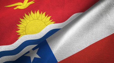 Kiribati ve Şili iki bayrak tekstil kumaş, kumaş doku
