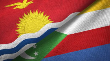 Kiribati ve Komorlar iki bayrak tekstil kumaş, kumaş doku