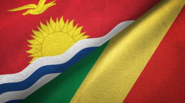Kiribati ve Kongo iki bayraklar tekstil kumaş, kumaş doku 