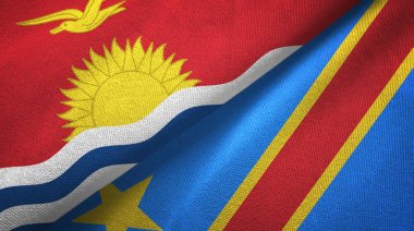 Kiribati ve Kongo Demokratik Cumhuriyeti iki bayrak tekstil bez