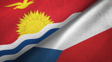 Kiribati ve Çek Cumhuriyeti iki bayrak tekstil kumaş, kumaş doku