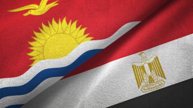 Kiribati ve Mısır iki bayrak tekstil bez