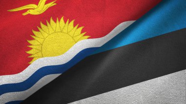 Kiribati ve Estonya iki bayraktekstil kumaş, kumaş doku