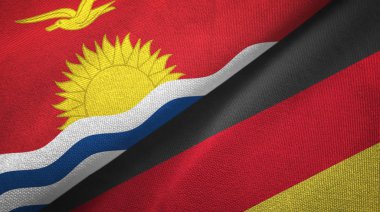 Kiribati ve Almanya iki bayrak tekstil kumaş, kumaş doku
