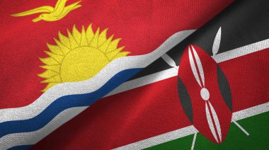 Kiribati ve Kenya iki bayrak tekstil kumaş, kumaş doku