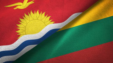 Kiribati ve Litvanya iki bayraktekstil kumaş, kumaş doku