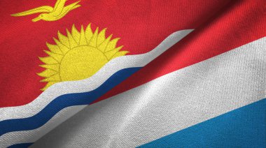 Kiribati ve Lüksemburg iki bayraktekstil kumaş, kumaş doku