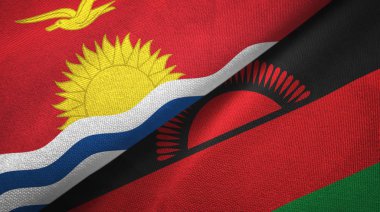 Kiribati ve Malavi iki bayrak tekstil kumaş, kumaş doku