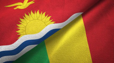Kiribati ve Mali iki bayrak tekstil kumaş, kumaş doku