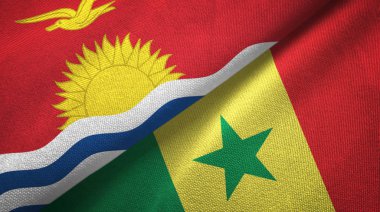 Kiribati ve Senegal iki bayraklar tekstil kumaş, kumaş doku
