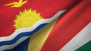 Kiribati ve Seyşeller iki bayrak tekstil kumaş, kumaş doku