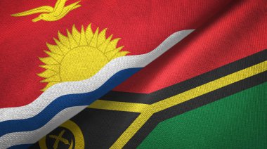 Kiribati ve Vanuatu iki bayraktekstil kumaş, kumaş doku