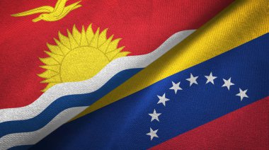 Kiribati ve Venezuela iki bayraktekstil kumaş, kumaş doku