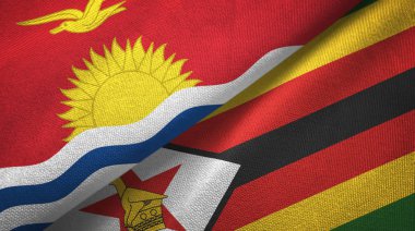 Kiribati ve Zimbabve iki bayraklar tekstil kumaş, kumaş doku