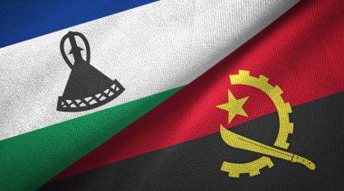 Lesotho ve Angola iki bayraktekstil kumaş, kumaş doku 