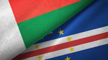 Madagaskar ve Cape Cabo Verde iki bayraktekstil kumaş, kumaş doku 