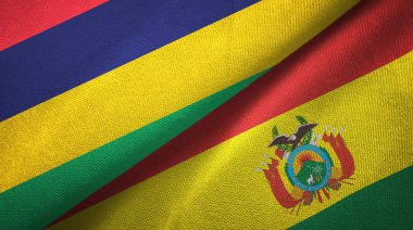 Mauritius ve Bolivya iki bayraklar tekstil kumaş, kumaş doku 
