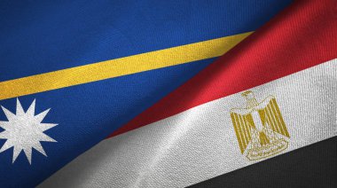 Nauru ve Mısır iki bayrak tekstil bezi