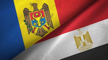 Moldova ve Mısır iki bayrak tekstil bezi