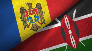Moldova ve Kenya iki bayraklar tekstil kumaş, kumaş doku