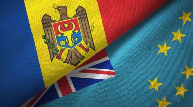 Moldova ve Tuvalu iki bayraktekstil kumaş, kumaş doku