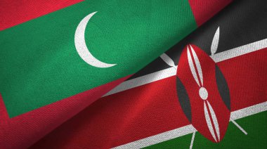 Maldivler ve Kenya iki bayraklar tekstil kumaş, kumaş doku