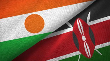 Nijer ve Kenya iki bayrak tekstil kumaş, kumaş doku