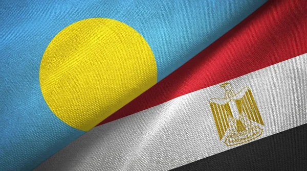 Palau and Egypt two flags textile cloth