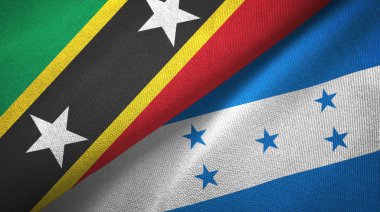 Saint Kitts ve Nevis ve Honduras iki bayraklar tekstil kumaş, kumaş doku