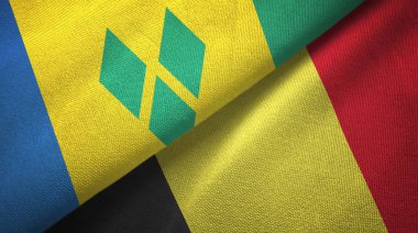 Saint Vincent ve Grenadinler ve Belçika iki bayrak 