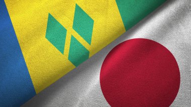 Saint Vincent ve Grenadinler ve Japonya iki bayrak