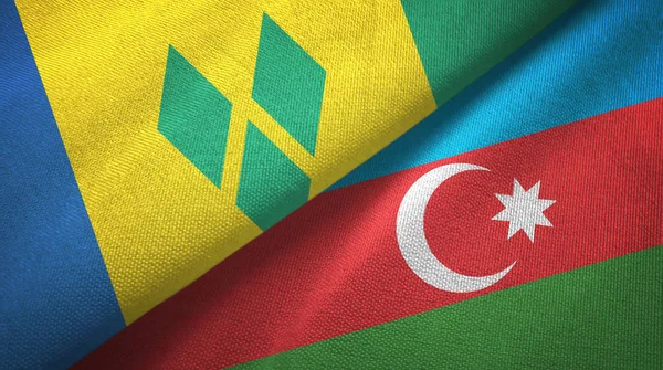 Saint Vincent and the Grenadines and Azerbaijan two flags — Stock Photo, Image
