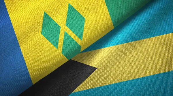 São Vicente e Granadinas e Bahamas duas bandeiras — Fotografia de Stock