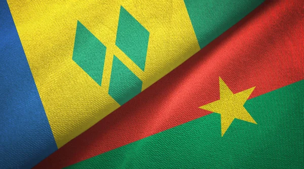 San Vicente y las Granadinas y Burkina Faso dos banderas — Foto de Stock